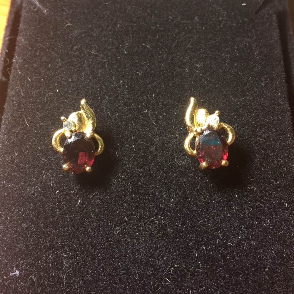 Red and gold earrings